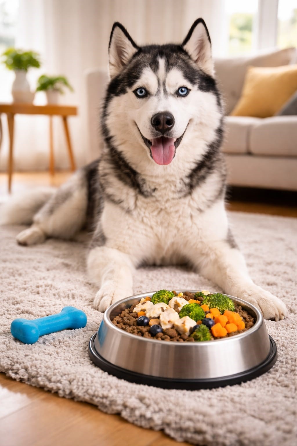 Husky In front Food